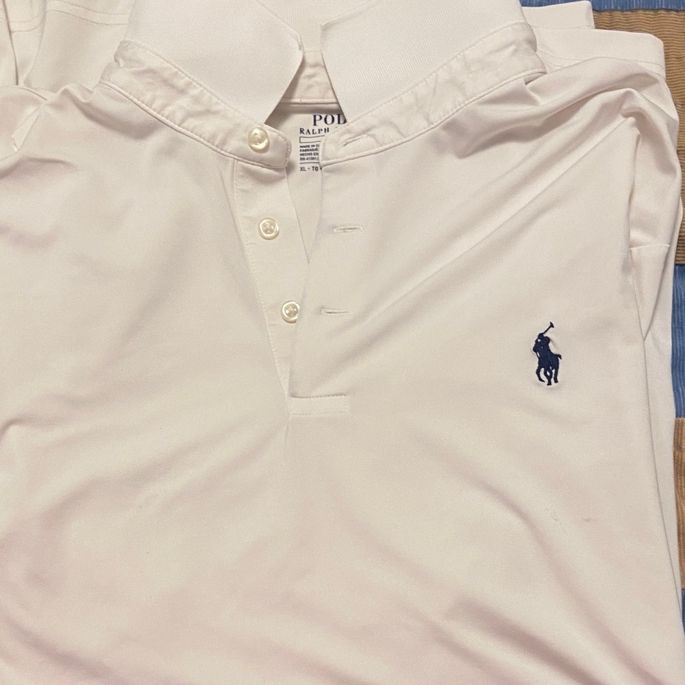 Ralph Lauren Cream Polo with Blue Emblem